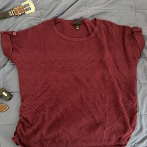 Lane Bryant wine colored short sleeved sweater